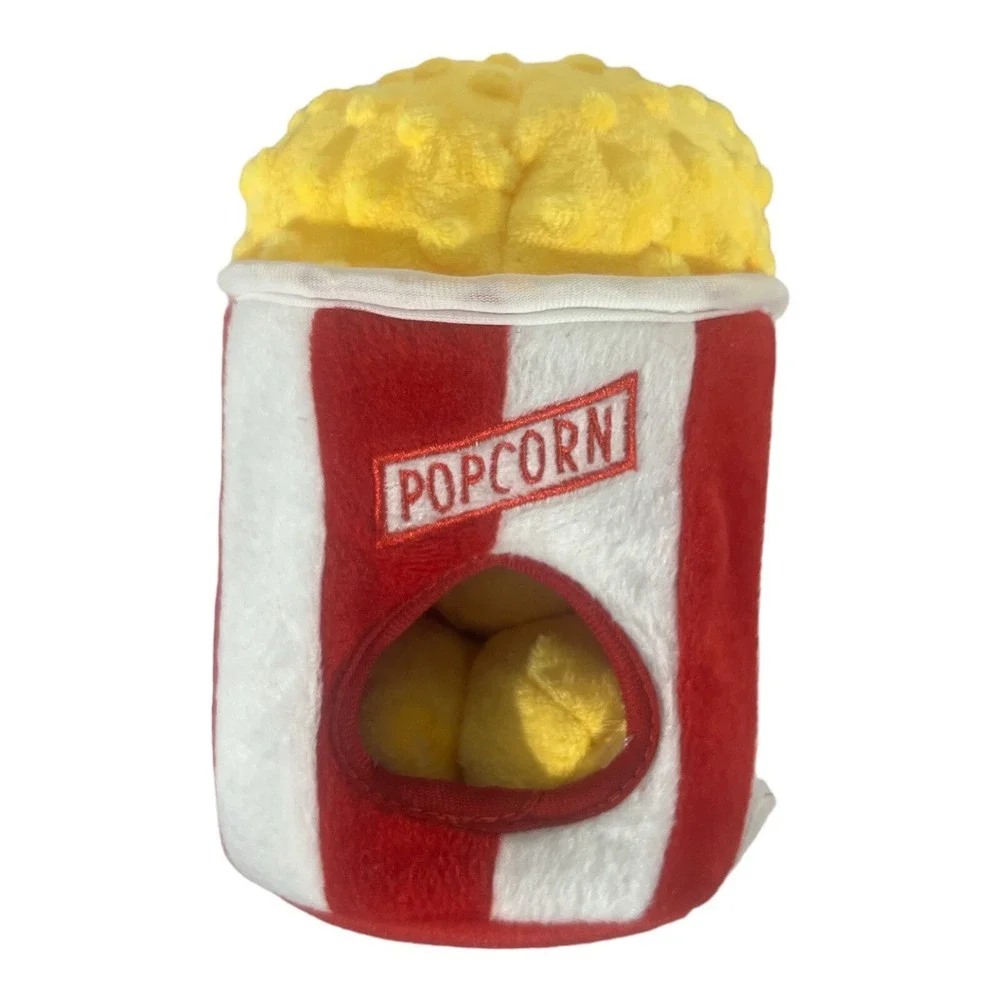 ZippyPaws Burrow Popcorn Bucket Squeaker Plush Dog Puppy Toy